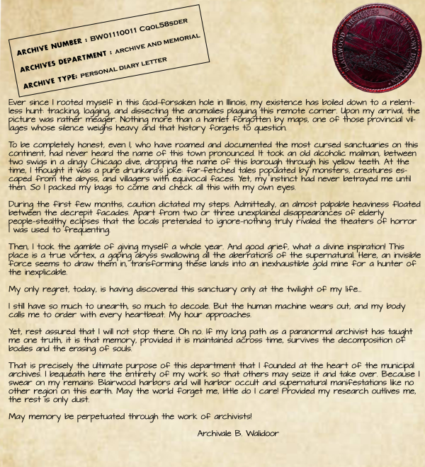 Archival B Walidoor Note Main page